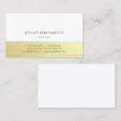 Elegantes Goldweiße berufliche moderne Schablone Visitenkarte (Vorne/Hinten)