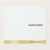 Elegantes Goldweißes altes englisches Visitenkarten (Außenseite Aufgefaltet)