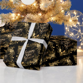 Elegantes Goldzweig-Muster Frohes Neues Jahr Geschenkpapier