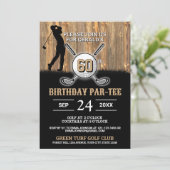 Elegantes Golf Birthday Design Einladung (Stehend Vorderseite)