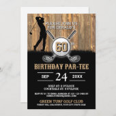 Elegantes Golf Birthday Design Einladung (Vorne/Hinten)