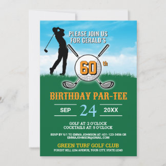 Elegantes Golf Birthday Design Einladung