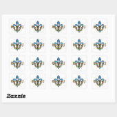 Elegantes Golf Fleur-de-Lis-Design Quadratischer Aufkleber (Blatt)