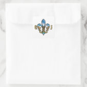 Elegantes Golf Fleur-de-Lis-Design Quadratischer Aufkleber (Tasche)