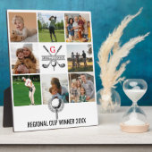 Elegantes Golf Monogram Collage Design Fotoplatte (Seite)