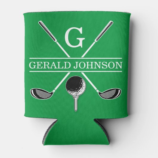 Elegantes Golf Monogram Design Dosenkühler (Vorderseite)