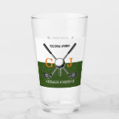 Elegantes Golf Monogram Design Glas (Vorderseite)