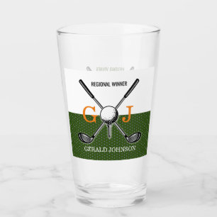 Elegantes Golf Monogram Design Glas