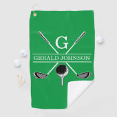 Elegantes Golf Monogram Design Golfhandtuch (Insitu)