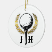 Elegantes Golf Monogram Design Keramik Ornament (Links)