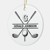 Elegantes Golf Monogram Design Keramik Ornament (Links)