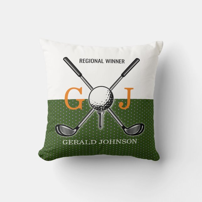 Elegantes Golf Monogram Design Kissen (Vorderseite)