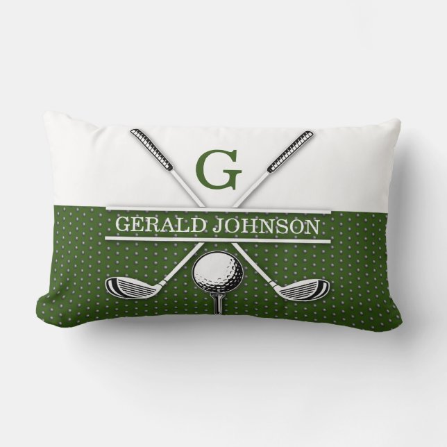 Elegantes Golf Monogram Design Lendenkissen (Vorderseite)
