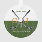 Elegantes Golf Monogram Design Ornament (Rückseite)