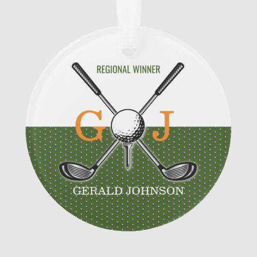 Elegantes Golf Monogram Design Ornament (Rückseite)