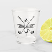 Elegantes Golf Monogram Design Schnapsglas (Vorderseite)