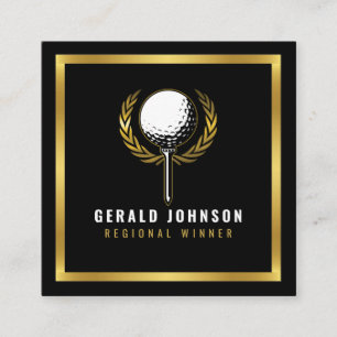 Elegantes Golf Monogram Design Square Business Car Quadratische Visitenkarte