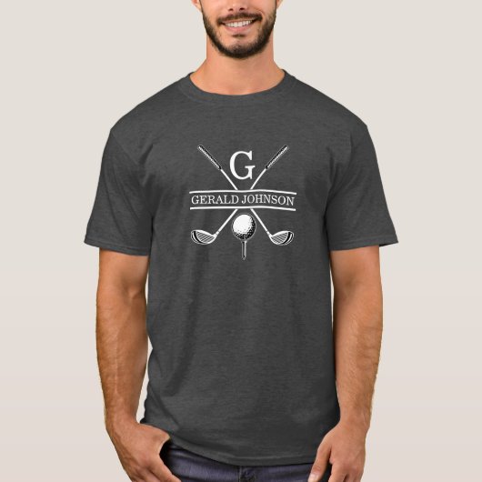 Elegantes Golf Monogram Design T-Shirt (Vorderseite)