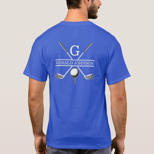 Elegantes Golf Monogram Design T-Shirt (Rückseite)