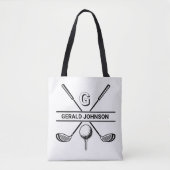 Elegantes Golf Monogram Design Tasche (Vorderseite)