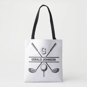 Elegantes Golf Monogram Design Tasche