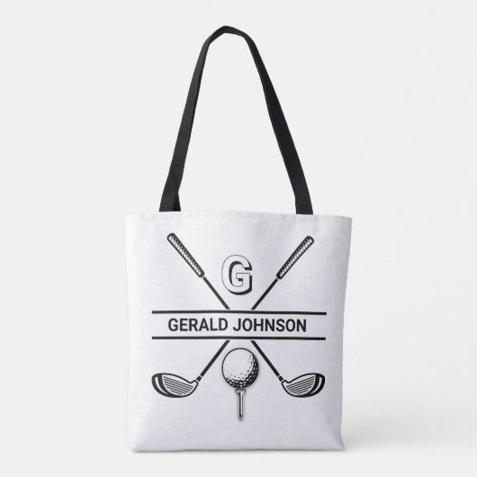 Elegantes Golf Monogram Design Tasche (Rückseite)