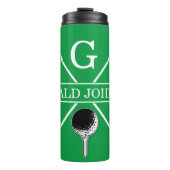 Elegantes Golf Monogram Design Thermosbecher (Vorderseite)