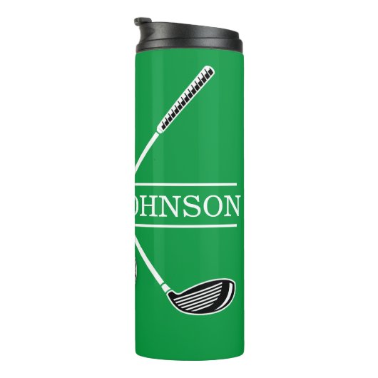 Elegantes Golf Monogram Design Thermosbecher (Nach rechts gedreht)