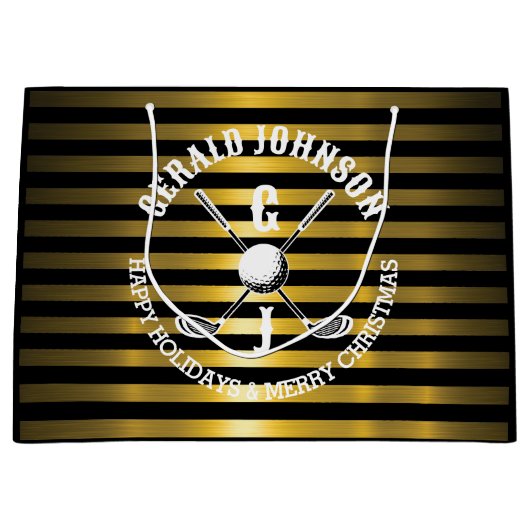 Elegantes Golf Monogram für Ferien Große Geschenktüte (Vorderseite)