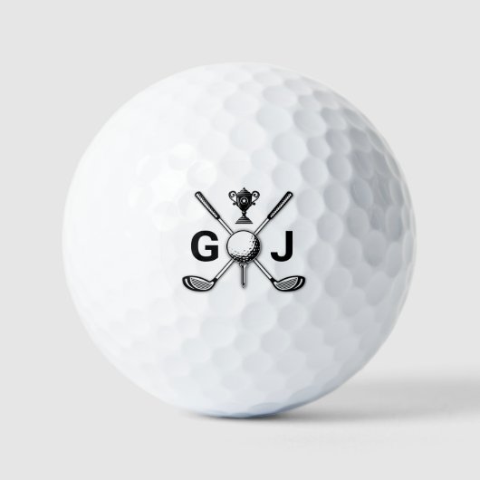 Elegantes Golf-Monogramm-Design Golfball (Vorderseite)