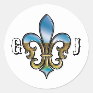 Elegantes Golf-Monogramm-Design Runder Aufkleber