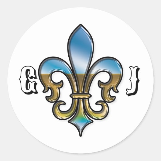 Elegantes Golf-Monogramm-Design Runder Aufkleber (Vorderseite)