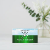 Elegantes Golf-Monogramm-Design Visitenkarte (Stehend Vorderseite)