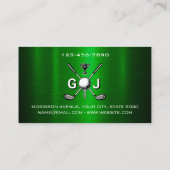 Elegantes Golf-Monogramm-Design Visitenkarte (Rückseite)