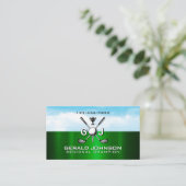 Elegantes Golf-Monogramm-Design Visitenkarte (Stehend Vorderseite)
