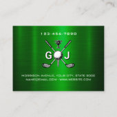 Elegantes Golf-Monogramm-Design Visitenkarte (Rückseite)