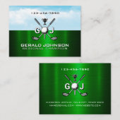 Elegantes Golf-Monogramm-Design Visitenkarte (Vorne/Hinten)
