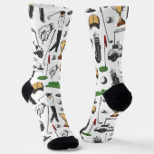 Elegantes Golf-Muster: Golfer und Ausrüstung Socken (Gewinkelt)