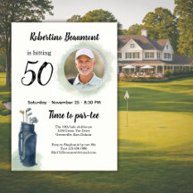 Elegantes Golf-Themen-Foto zum 50. Geburtstag
