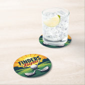 Elegantes Golf Themenwerk für Enthusiasten Runder Pappuntersetzer (Vor Ort)