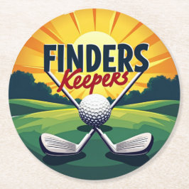 Elegantes Golf Themenwerk für Enthusiasten Runder Pappuntersetzer