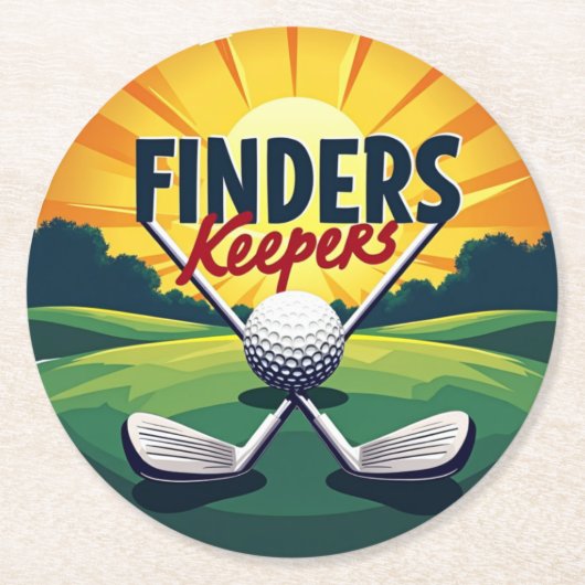 Elegantes Golf Themenwerk für Enthusiasten Runder Pappuntersetzer (Vorderseite)