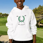 Elegantes Golfing Logo & Boys Golfer Name Sportfan Hoodie