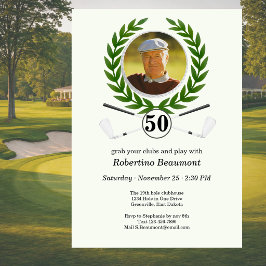 Elegantes Golfthema-Spielerlebnis 50. Geburtstag Einladung