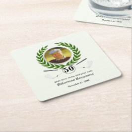 Elegantes Golfthema-Spielerlebnis 50. Geburtstag Rechteckiger Pappuntersetzer