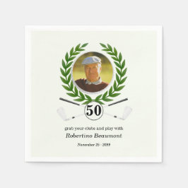 Elegantes Golfthema-Spielerlebnis 50. Geburtstag Serviette
