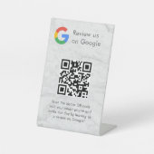 Elegantes Google-Bewertungen-QR-Code-Tischschild Sockelschild (Vorderseite)