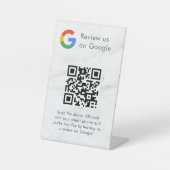 Elegantes Google-Bewertungen-QR-Code-Tischschild Sockelschild (Vorderseite)