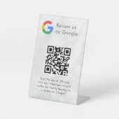 Elegantes Google-Bewertungen-QR-Code-Tischschild Sockelschild (Vorderseite)