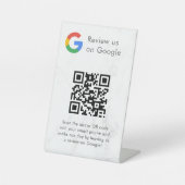 Elegantes Google-Bewertungen-QR-Code-Tischschild Sockelschild (Vorderseite)